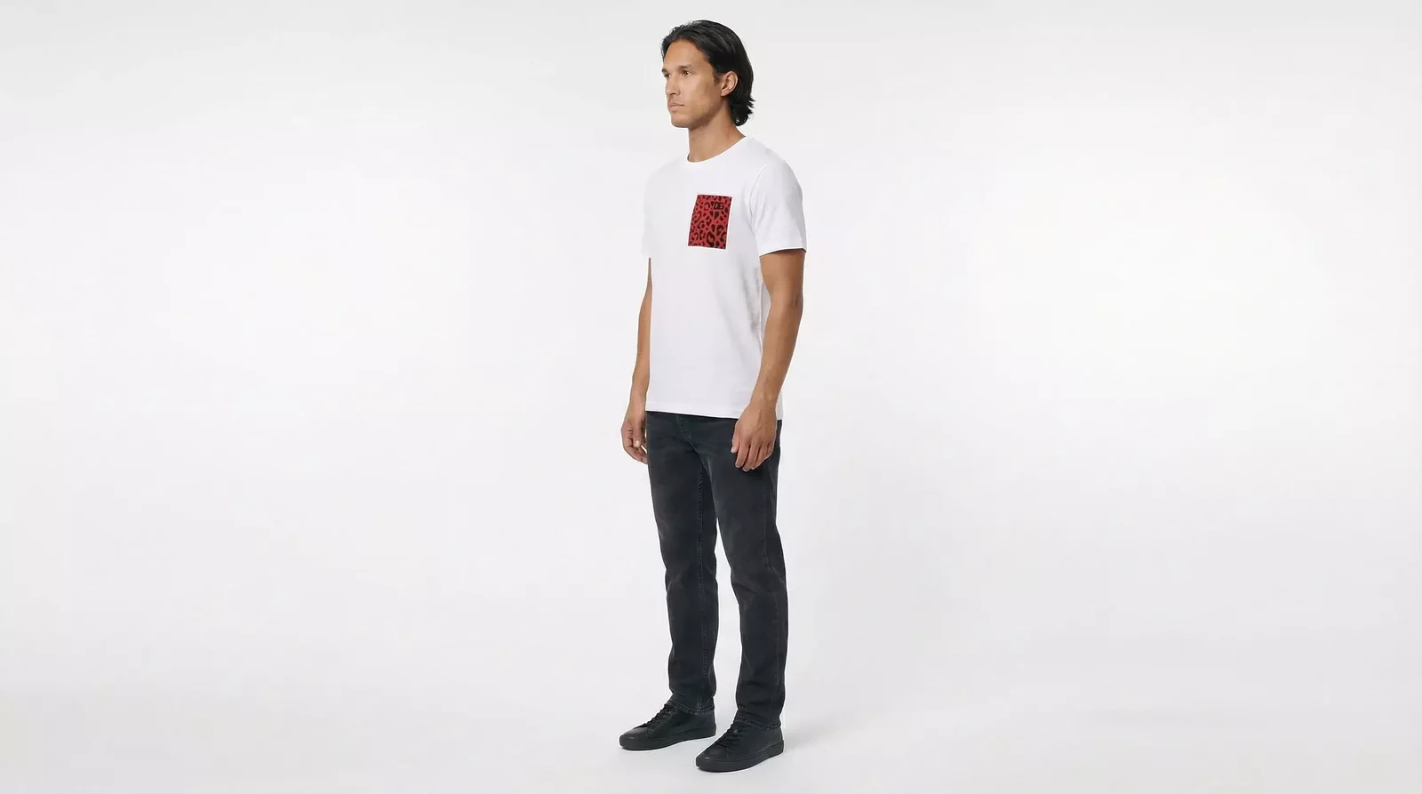 Leopard Pocket TShirt - White and Red / IT50 | L