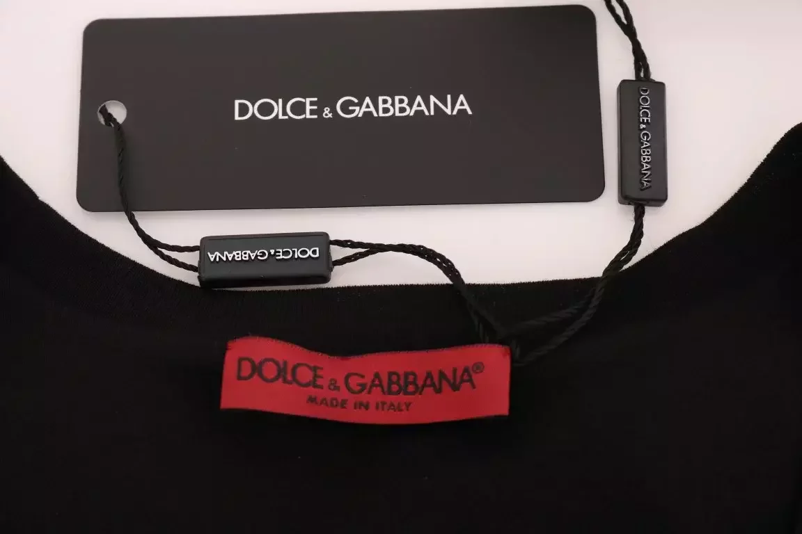 Dolce Gabbana Sleeveless TopEmbellished Neckline - Black / IT40|S