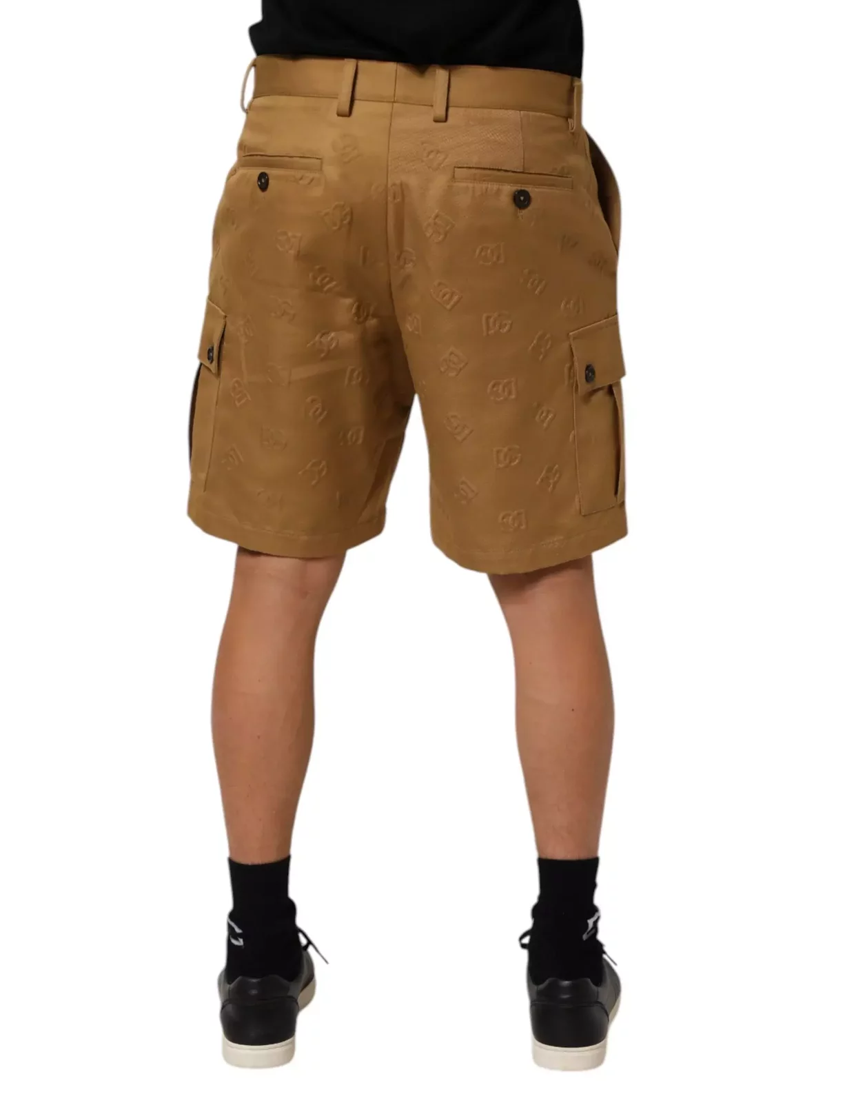 Cotton Stretch Logo Cargo Bermuda Shorts - Brown / IT48 | M