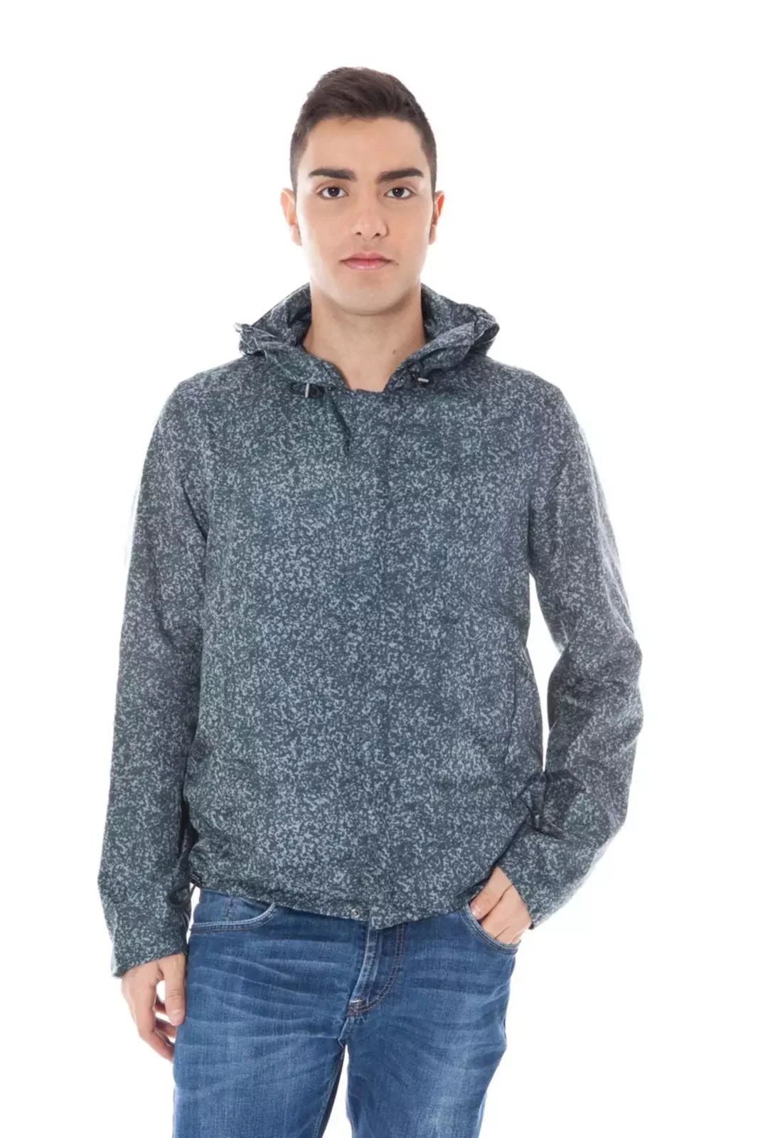 Hooded Jacket Speckled Print - Gray / IT52 | XL