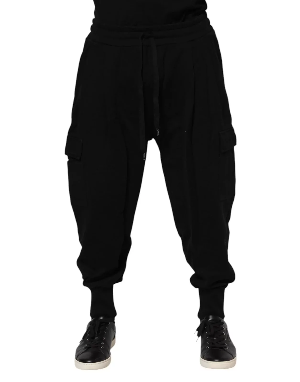 Cotton Logo Jogger Sweatpants with Drawstring Closure - Black / IT56 | XXL