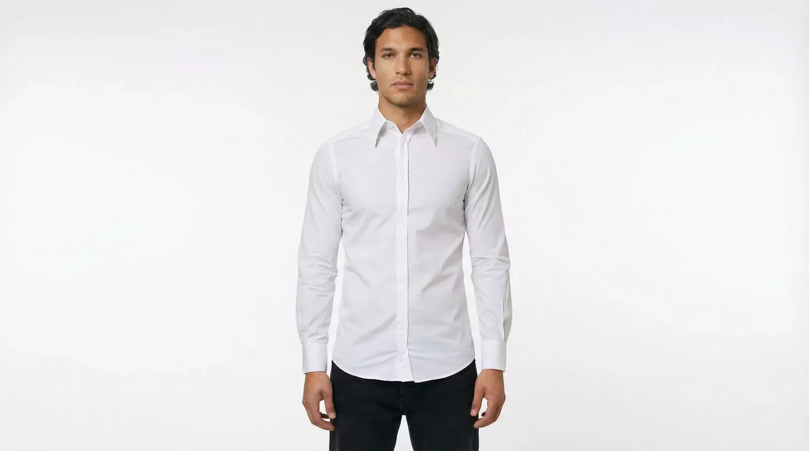 Cotton Long Sleeve Dress Shirt - White / IT37 | XS
