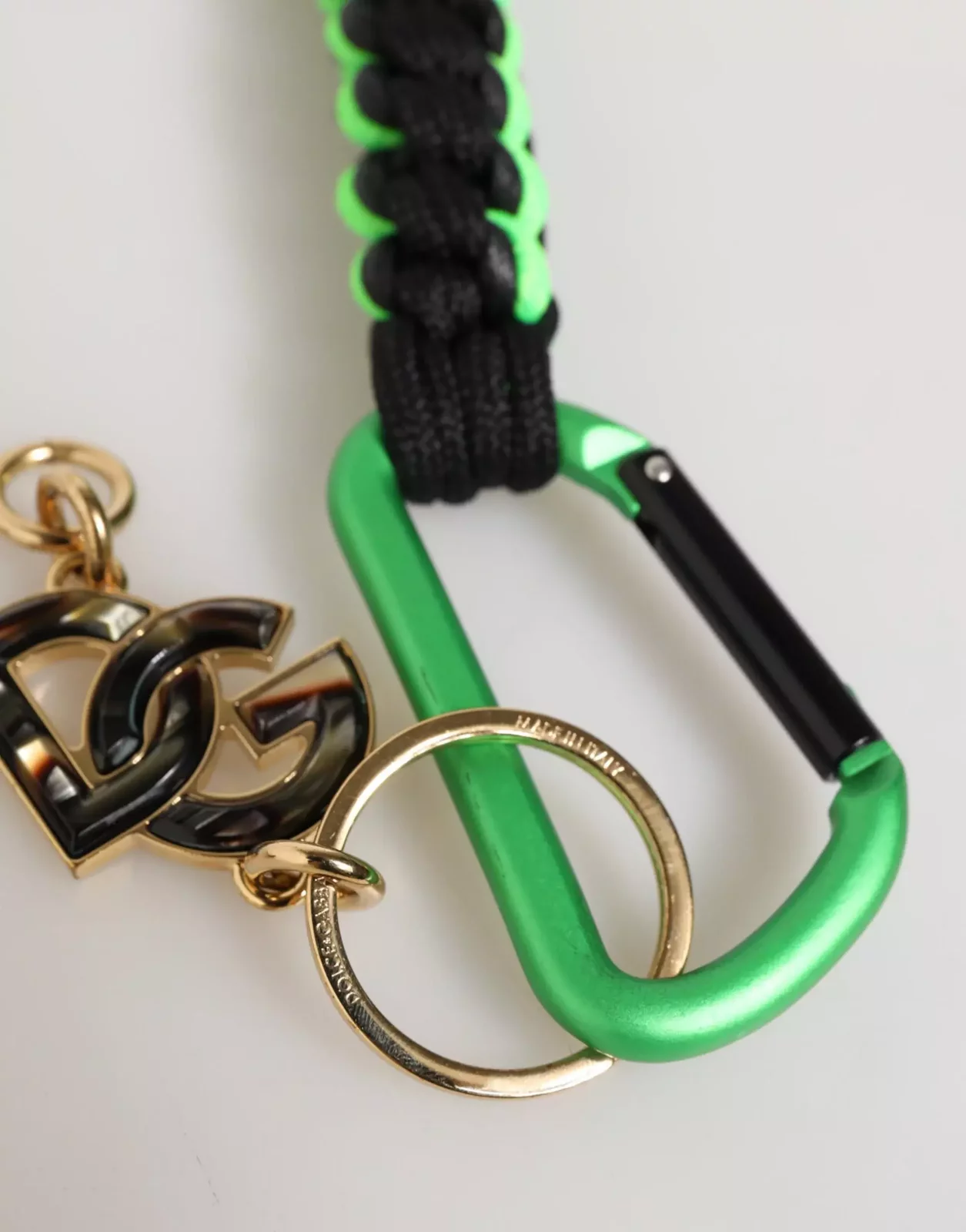 Polyester Tape String DG Logo Keychain Keyring - Multicolor