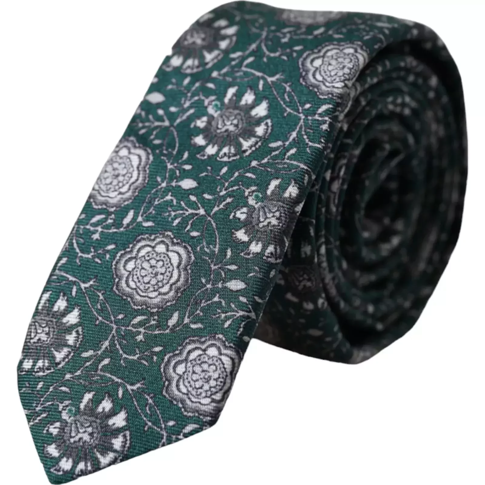 Floral Slim Tie ModelFloral - Green
