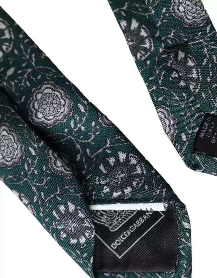 Floral Slim Tie ModelFloral - Green