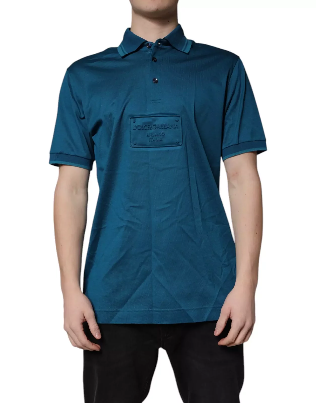 Embroidered Logo Polo Shirt - Blue / IT56 | XXL