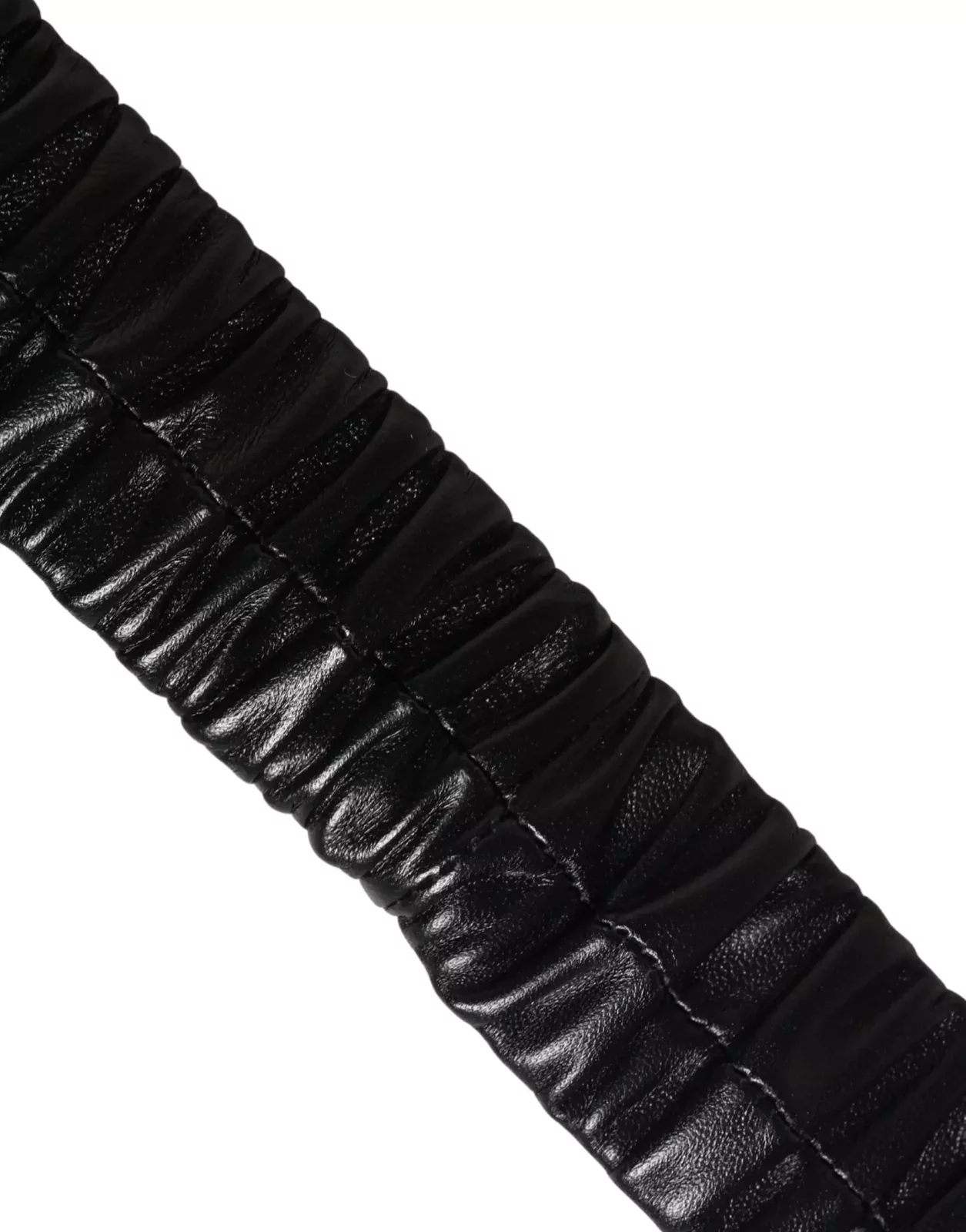 Leather Belt with Gold Heart Metal Buckle - Black / 95 cm / 38 Inches