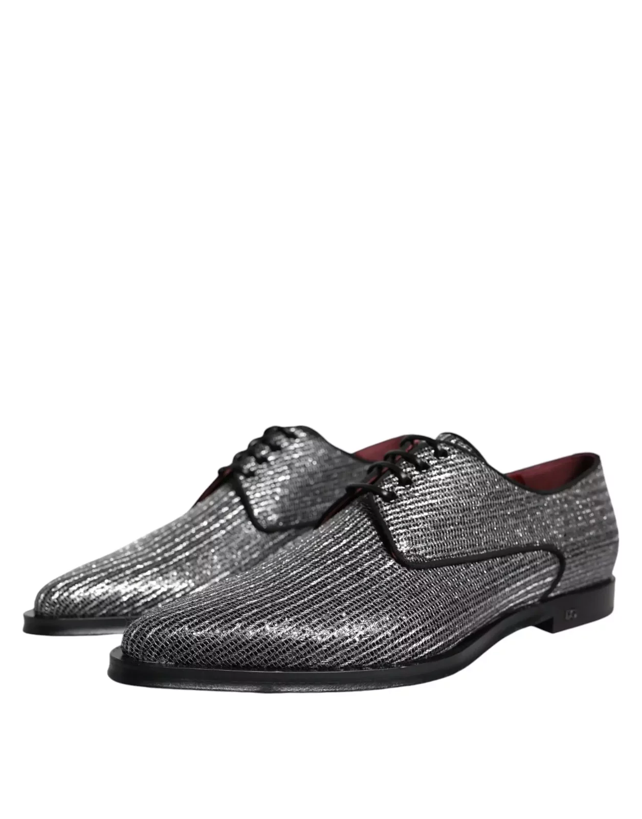 Glitter Fabric Oxford Shoes - Black | Silver / EU43/US10