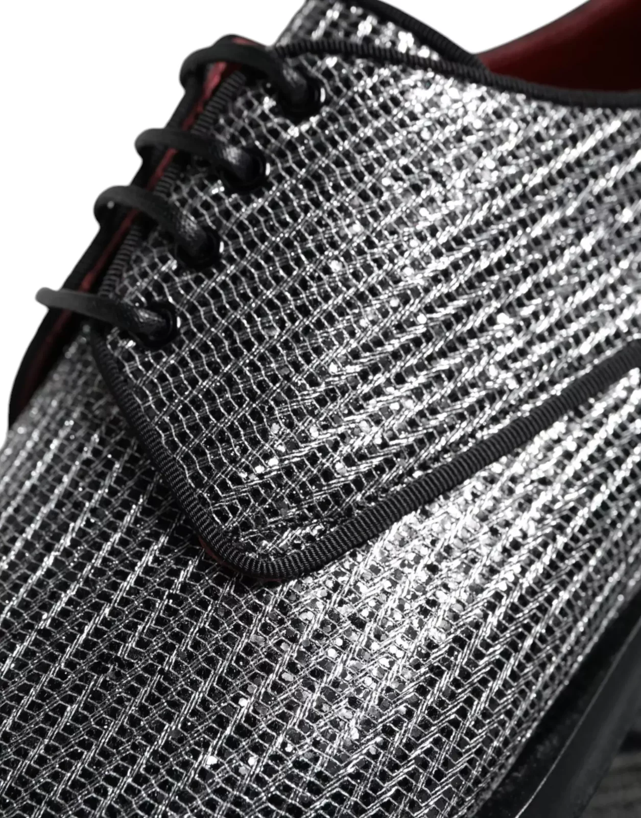 Glitter Fabric Oxford Shoes - Black | Silver / EU43/US10