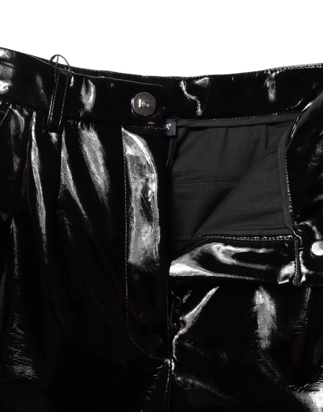High Waist Cargo Bootcut Pants with Zipper Closure and Logo Details - Black / IT40|S