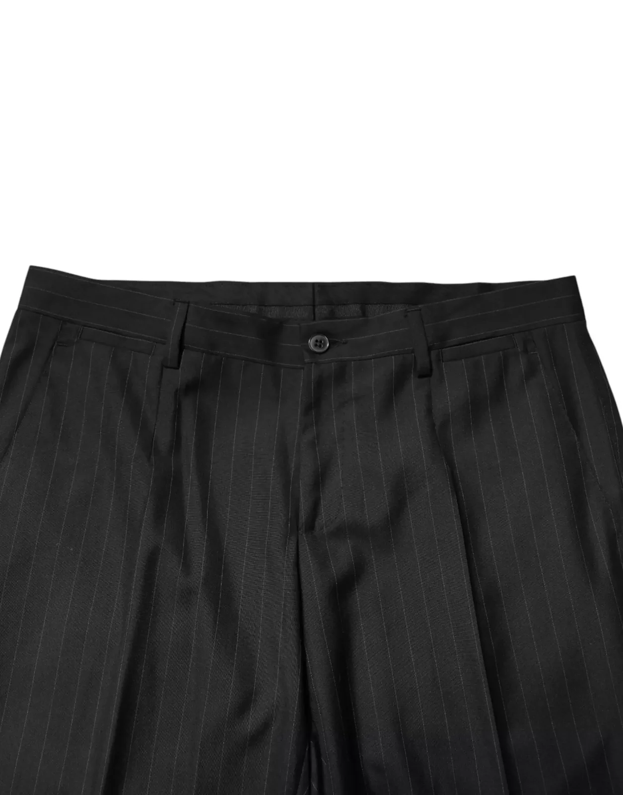 Striped Wool Dress Trousers Pants - Black / IT46 | S