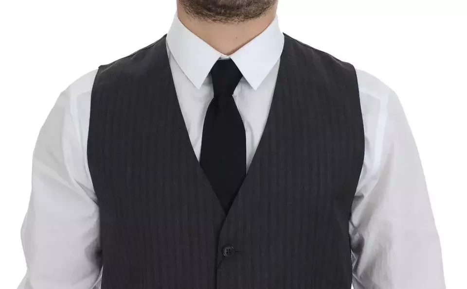 Gray Pinstripe Vest Classic Fit - Black / IT48 | M