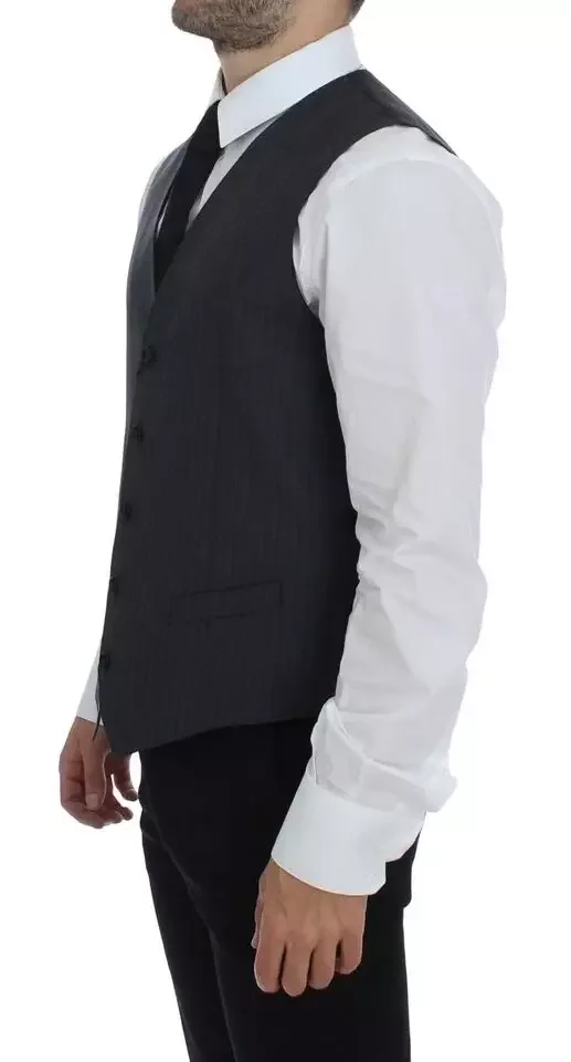 Gray Pinstripe Vest Classic Fit - Black / IT48 | M