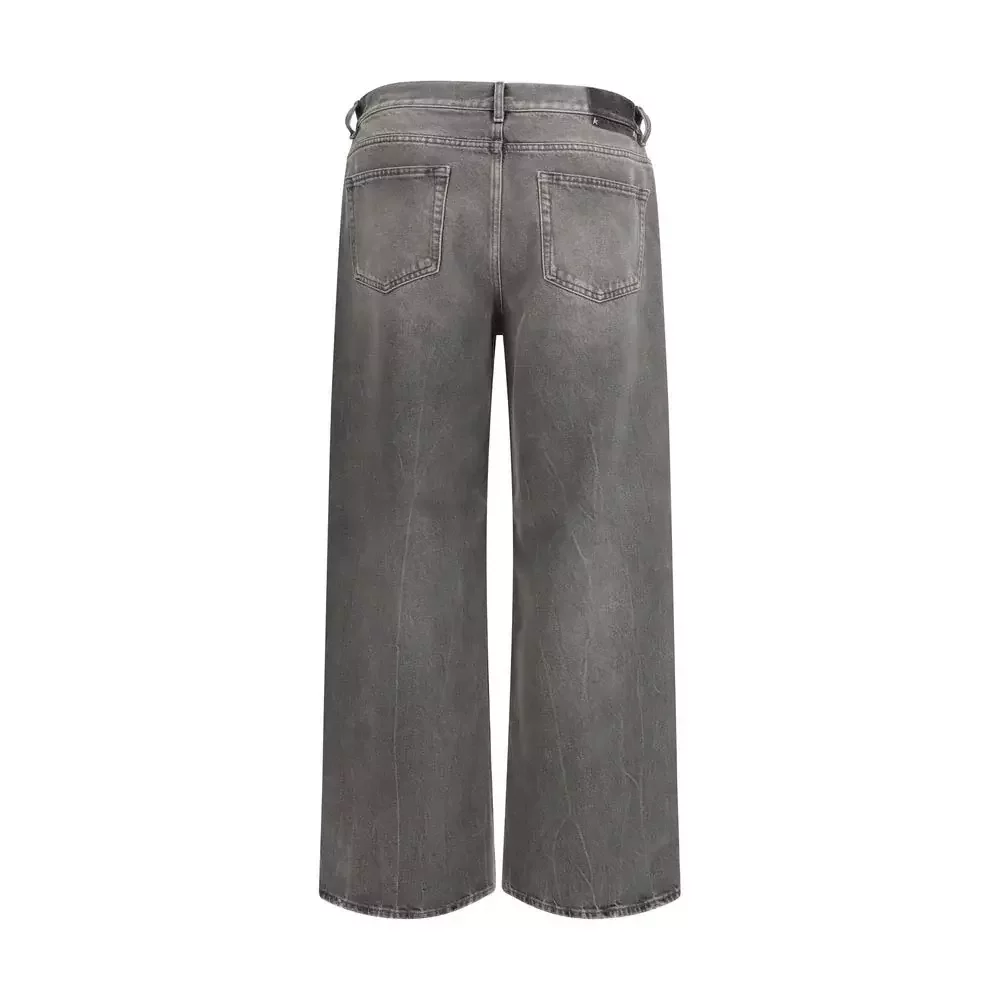 Relaxed Fit Cotton Jeans - Gray / W31