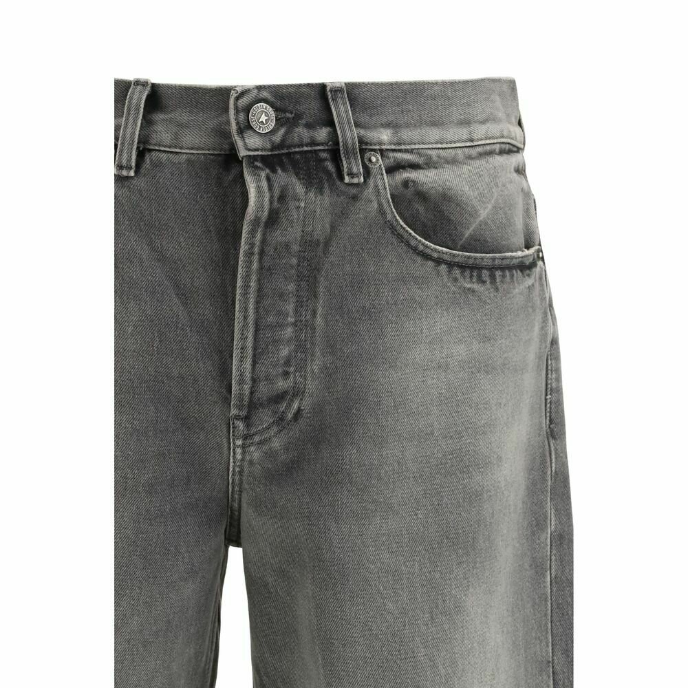 Relaxed Fit Cotton Jeans - Gray / W31