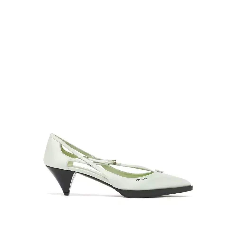 Elegant  Silk Mid Heel Pumps - Bicolor / EU39/US9