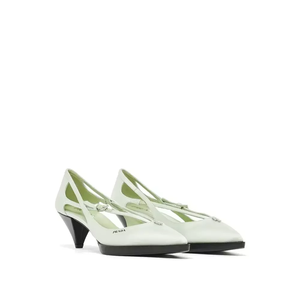 Elegant  Silk Mid Heel Pumps - Bicolor / EU39/US9