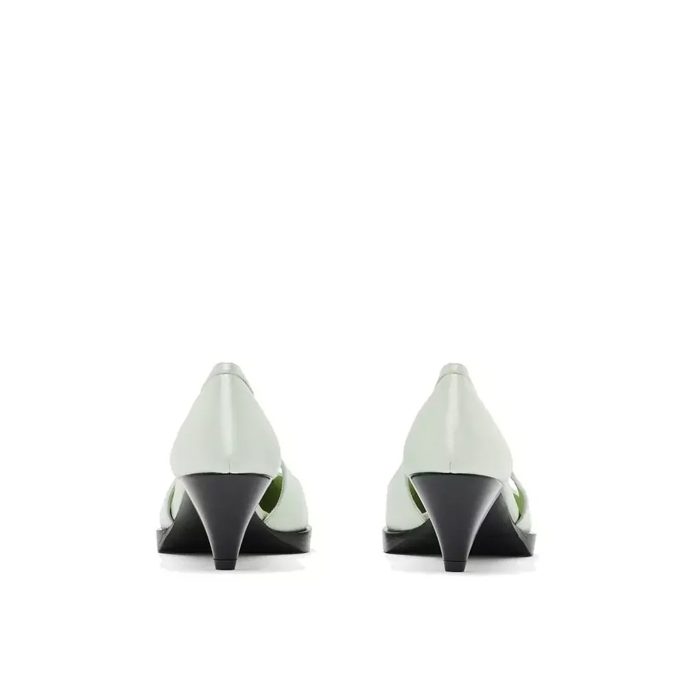 Elegant  Silk Mid Heel Pumps - Bicolor / EU39/US9