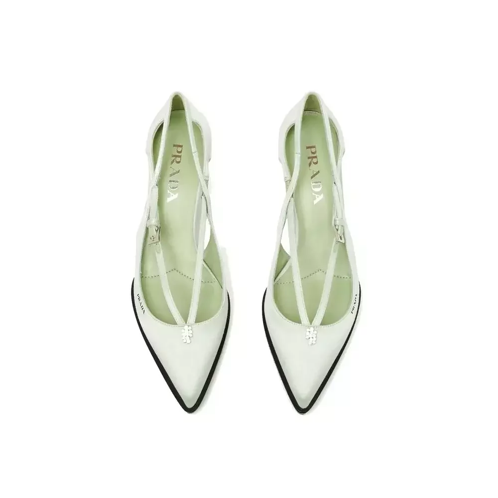 Elegant  Silk Mid Heel Pumps - Bicolor / EU39/US9