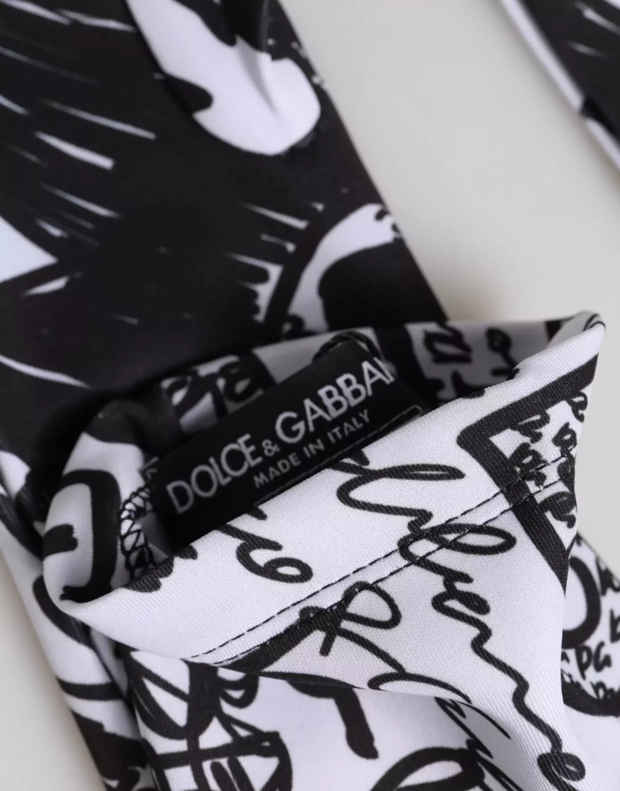 Elbow Length DG Logo Mitten Gloves - Black and White / 7|S