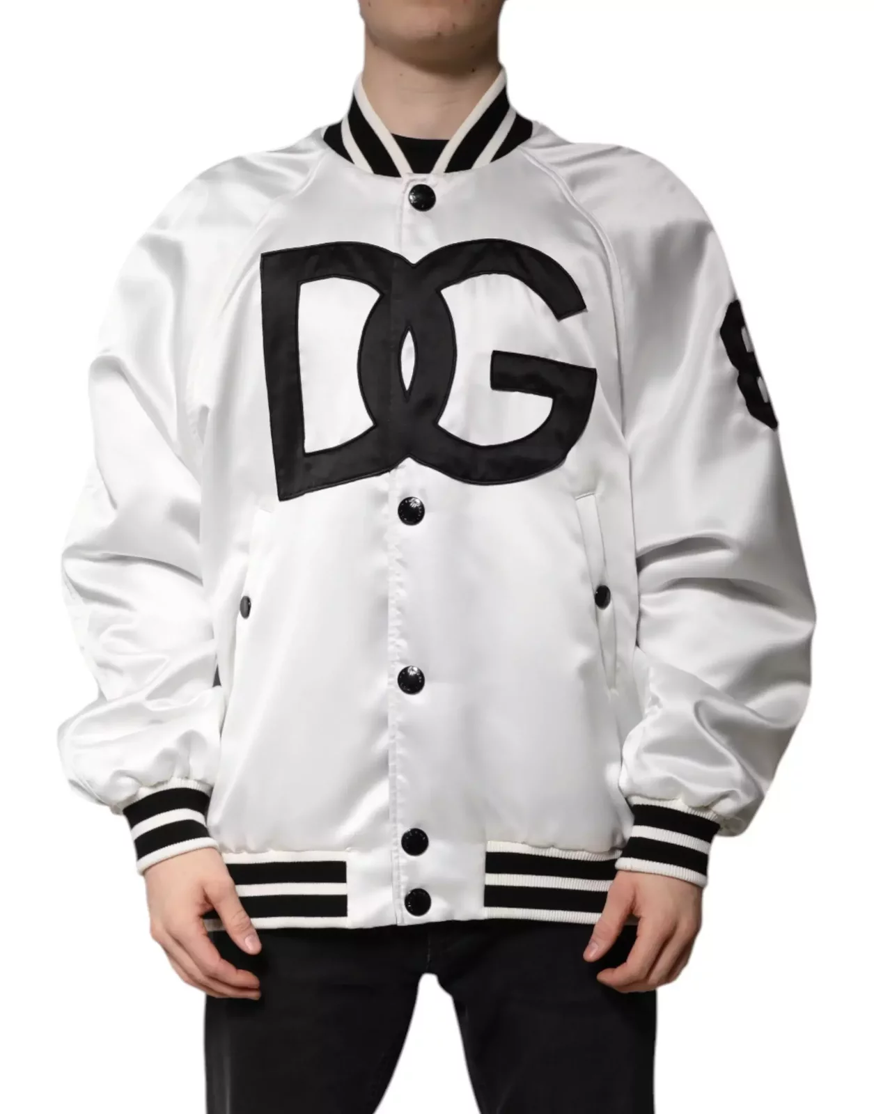Satin Bomber Jacket - White / 50 IT