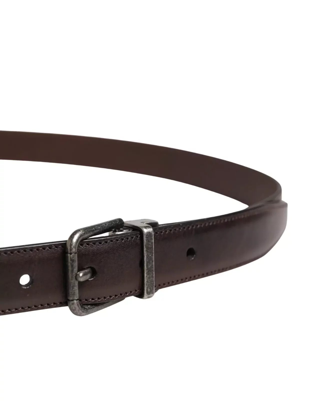 Classic Leather Belt with Metal Buckle - Brown / 110 cm / 44 Inches