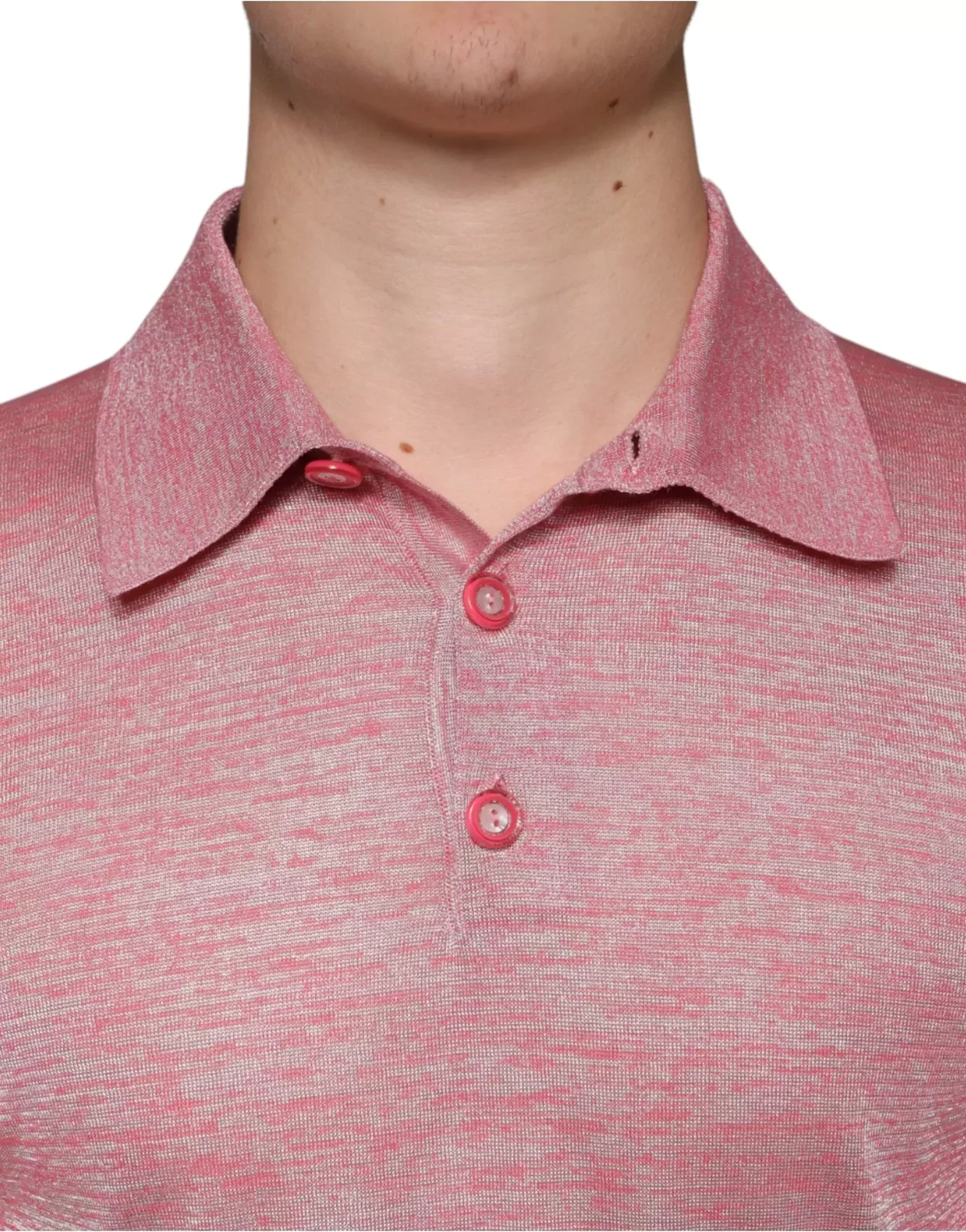 Long Sleeve Knitted Polo Shirt - Pink / IT44 | XS