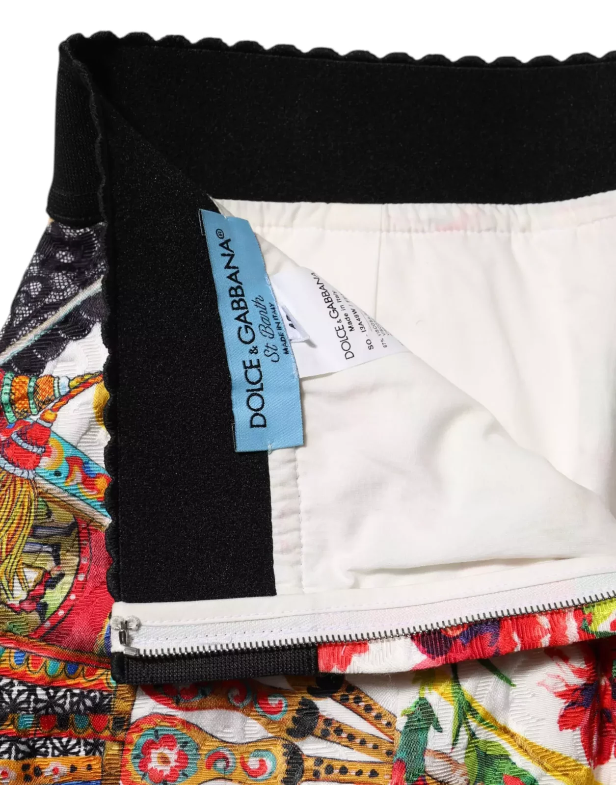 Floral High Waist Silk Hot Pants Shorts - Multicolor / IT42|M