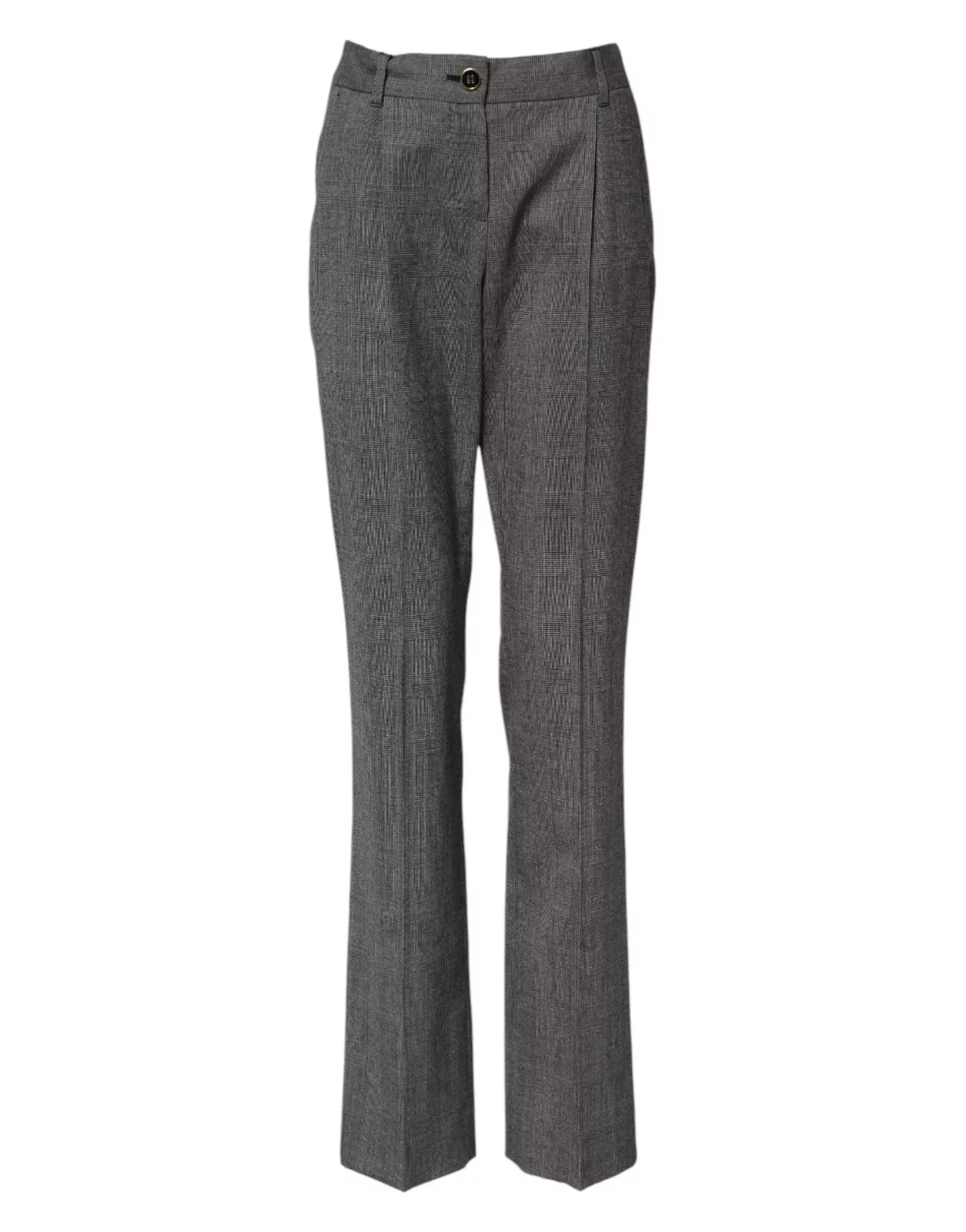Checkered High Waist Flared Pants - Gray / IT36|XXS