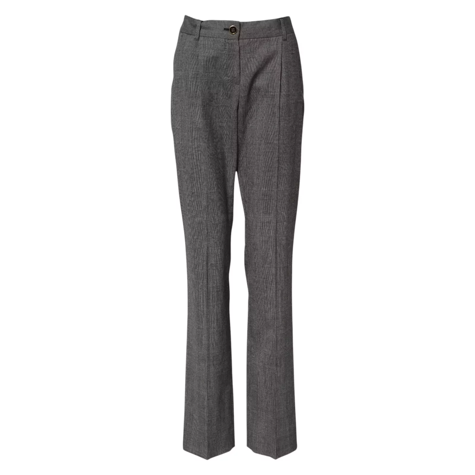 Checkered High Waist Flared Pants - Gray / IT36|XXS
