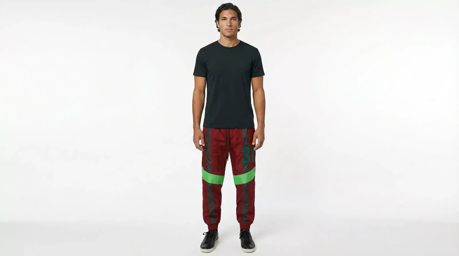 Track Pants with Number Detail - Maroon / IT48 | M