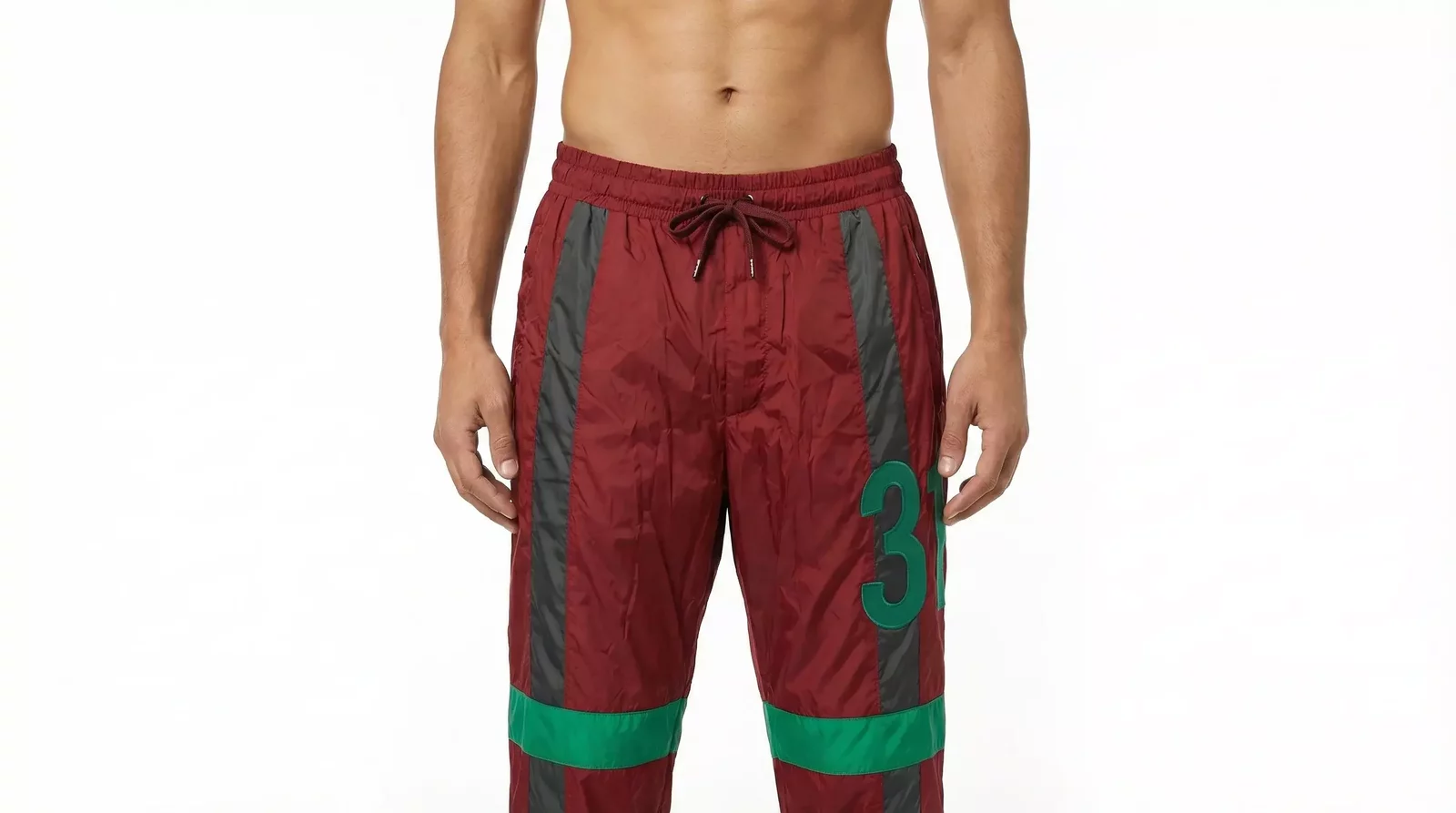 Track Pants with Number Detail - Maroon / IT48 | M