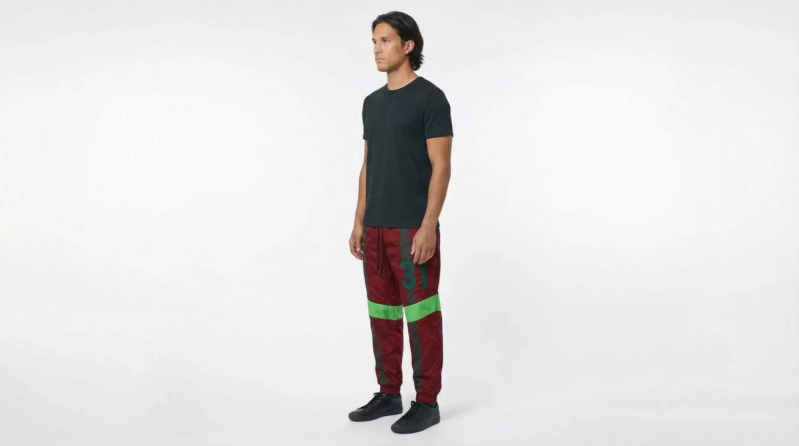 Track Pants with Number Detail - Maroon / IT48 | M