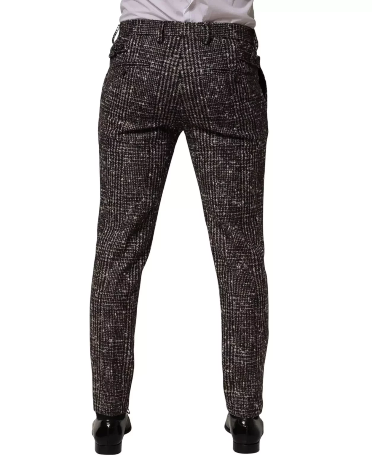 Wool Plaid Skinny Dress Trouser Pants - Brown / IT48 | M