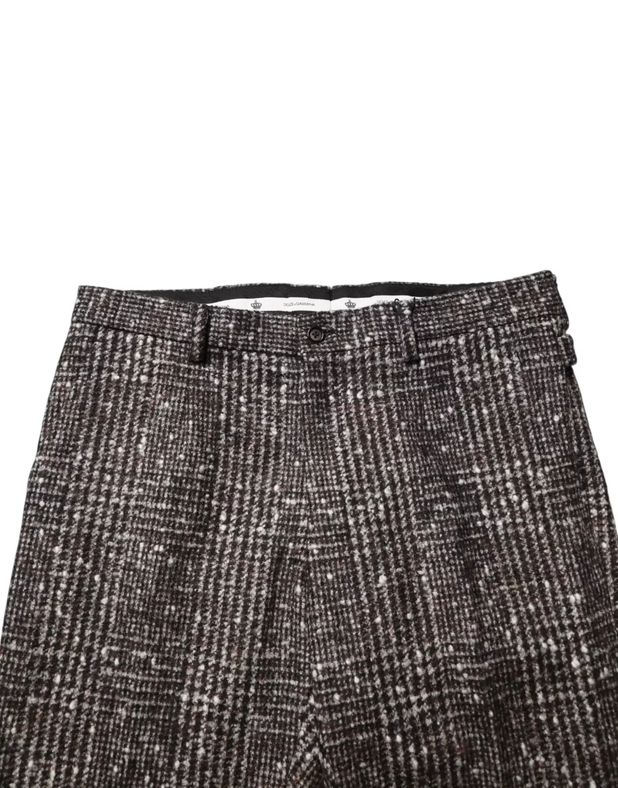 Wool Plaid Skinny Dress Trouser Pants - Brown / IT48 | M