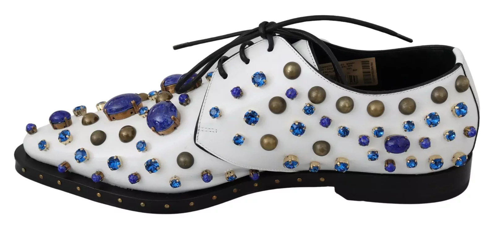 Crystal and Stone Oxford Shoes - White / EU39/US8.5