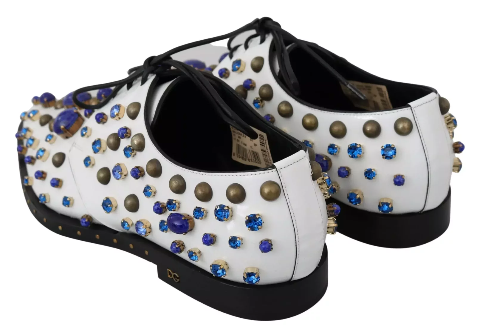 Crystal and Stone Oxford Shoes - White / EU39/US8.5
