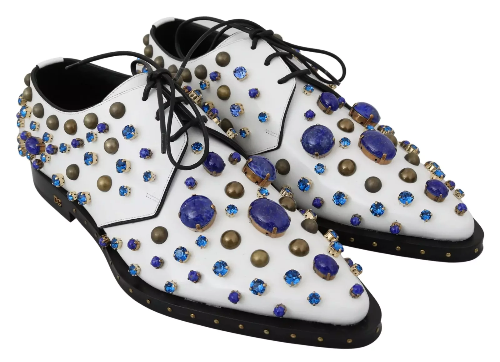 Crystal and Stone Oxford Shoes - White / EU39/US8.5