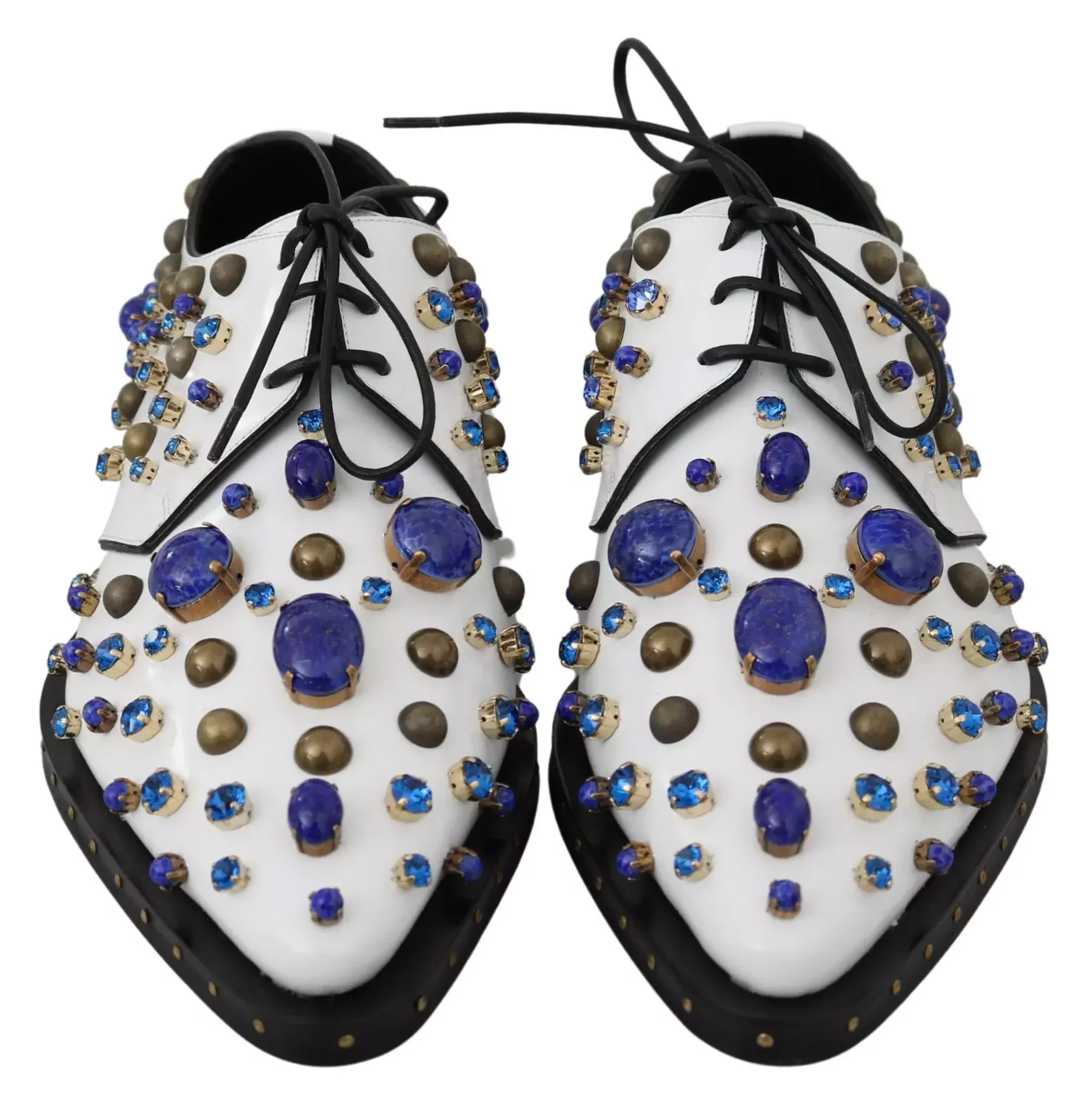 Crystal and Stone Oxford Shoes - White / EU39/US8.5