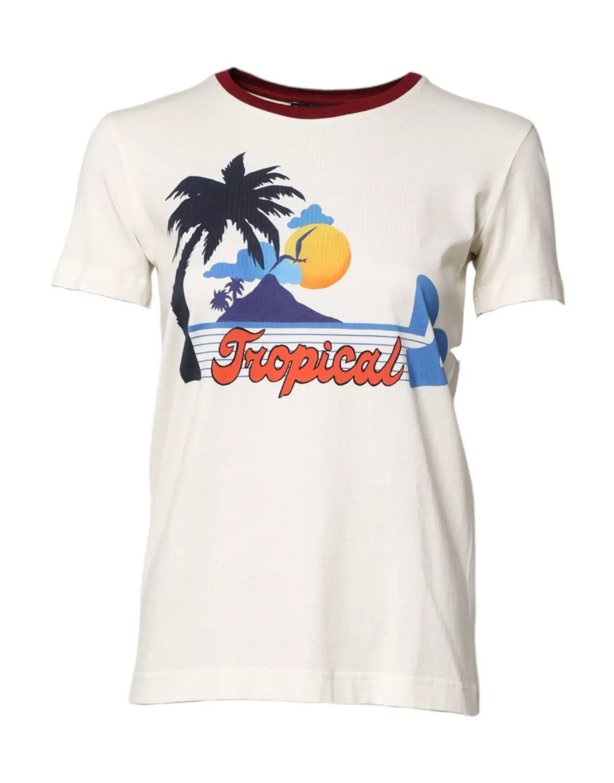 Tropical Print TShirt - White / IT36|XXS