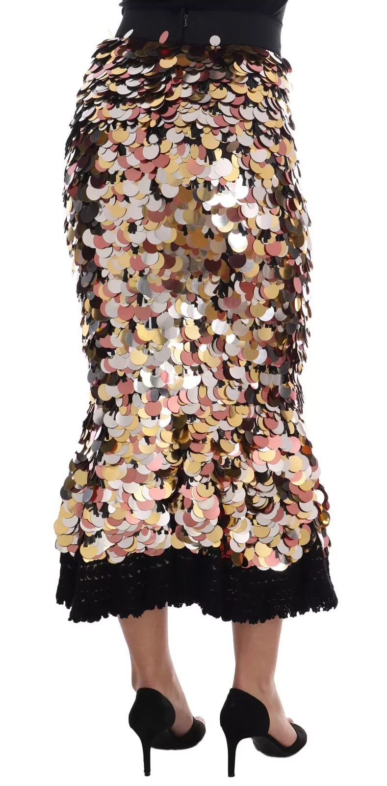 Dolce  Gabbana Sequin Midi Skirt - Black / IT38|XS