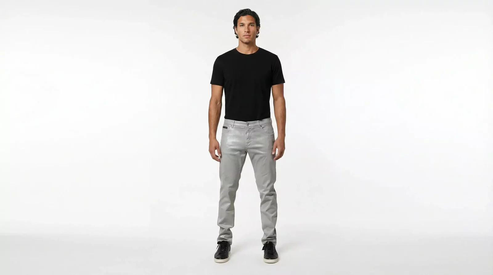 Metallic Trousers Slim Fit - Silver / IT52 | XL