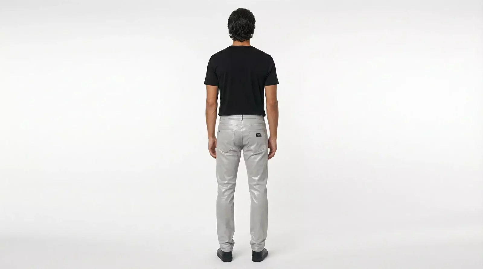 Metallic Trousers Slim Fit - Silver / IT52 | XL