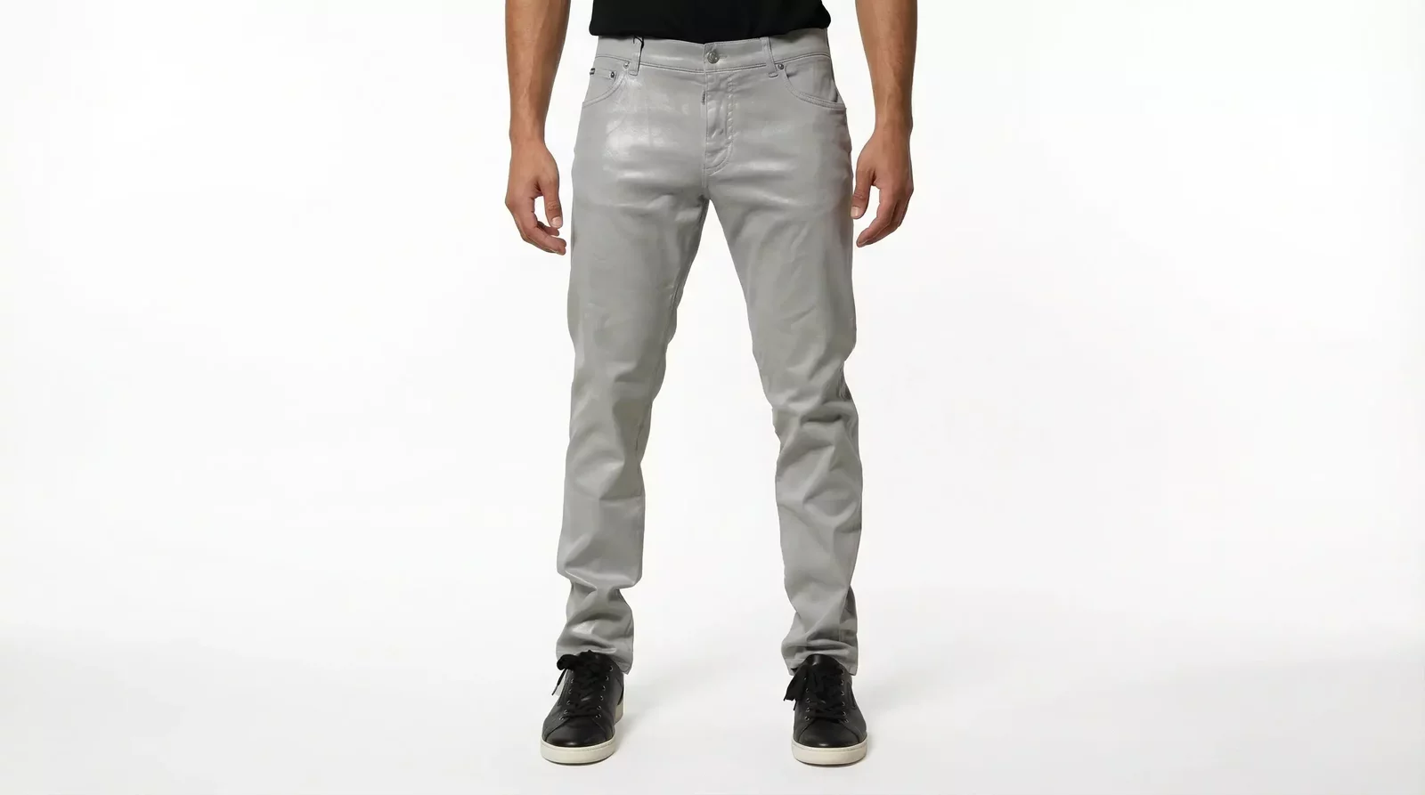 Metallic Trousers Slim Fit - Silver / IT52 | XL