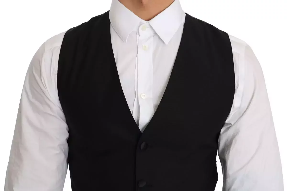 Black Wool Vest Classic Fit - Black / IT44 | XS