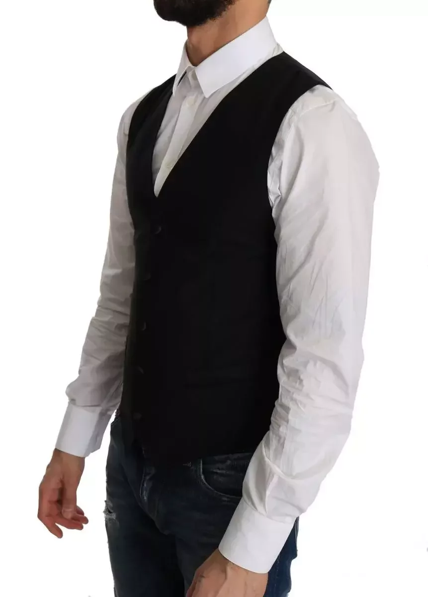 Black Wool Vest Classic Fit - Black / IT44 | XS