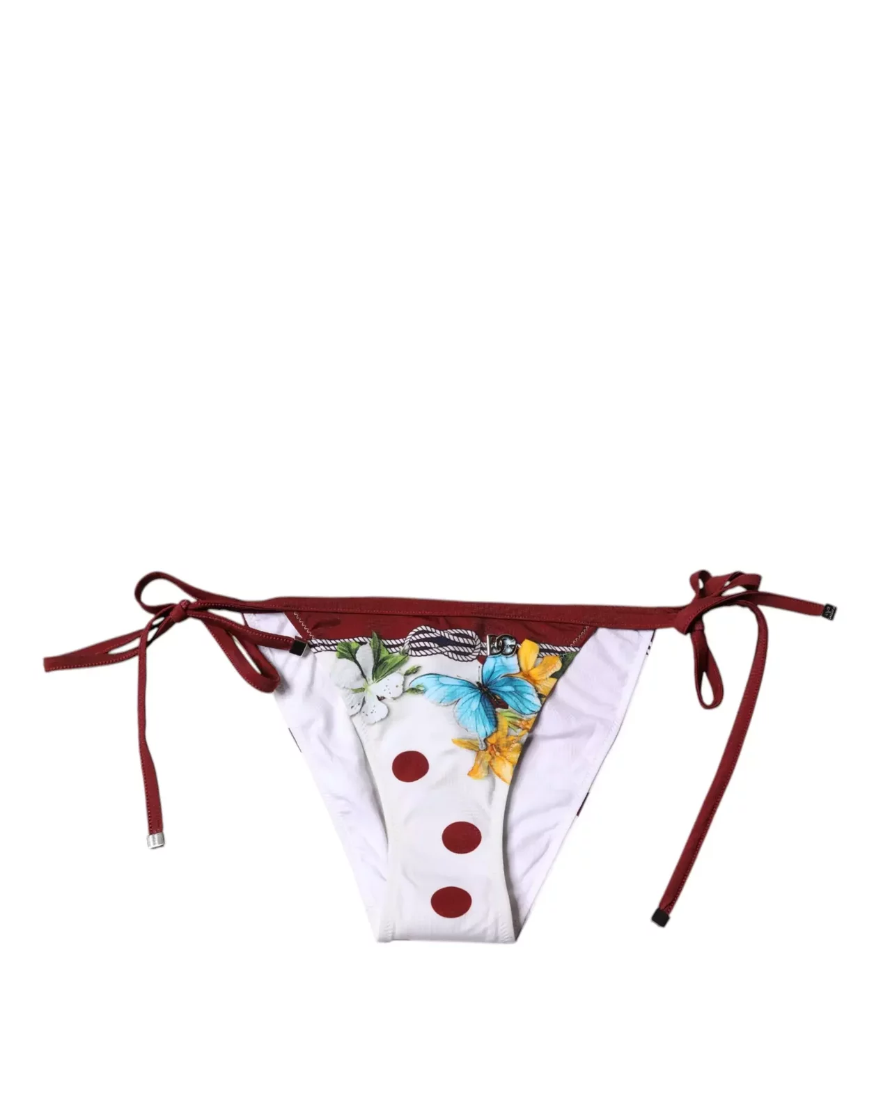 Floral Print Bikini Bottoms - White / IT2 | S