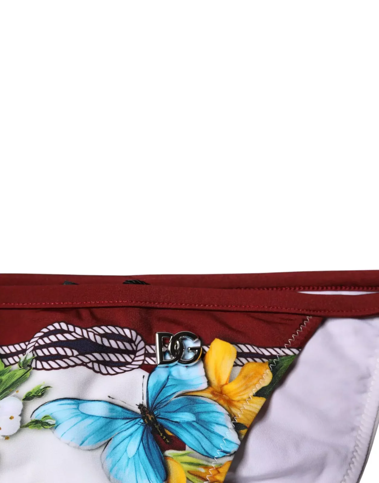 Floral Print Bikini Bottoms - White / IT2 | S