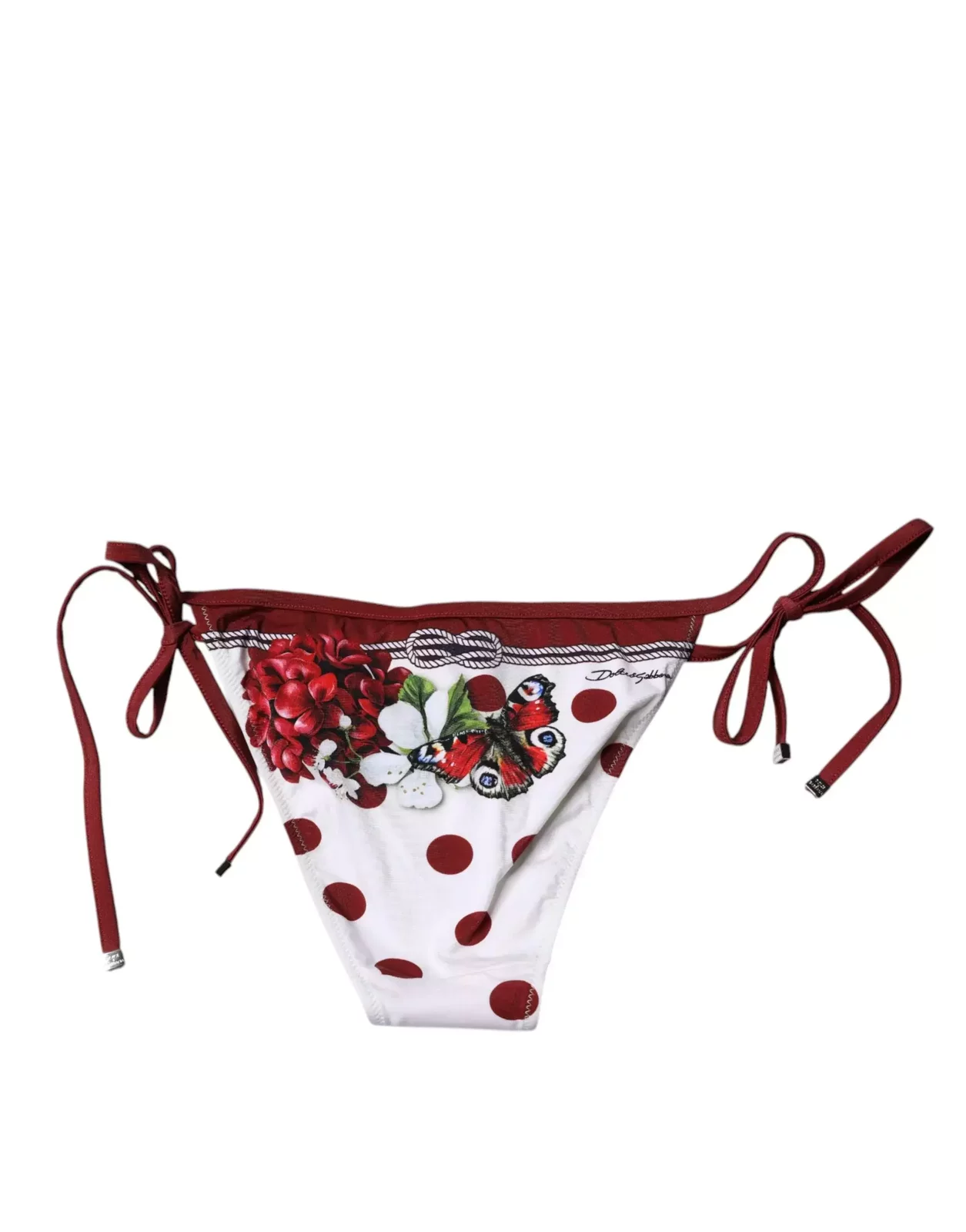 Floral Print Bikini Bottoms - White / IT2 | S