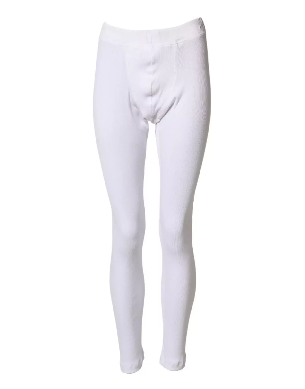 Cotton Mid Waist Tights Leggings Pants - White / IT48 | M